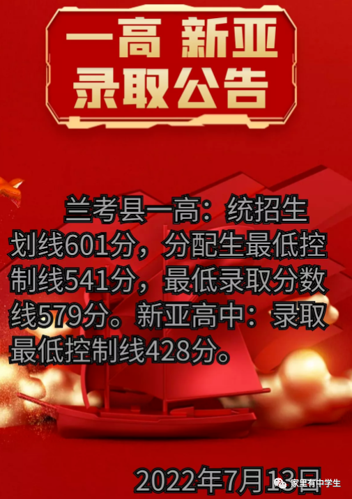 2024年河南开封中考录取分数线是多少（开封普高最低录取分数线）