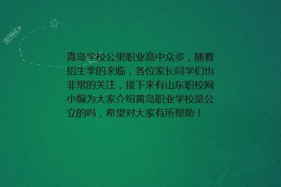 黄岛职业学校是公立的吗