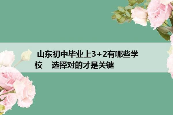  山东初中毕业上3+2有哪些学校    选择对的才是关键