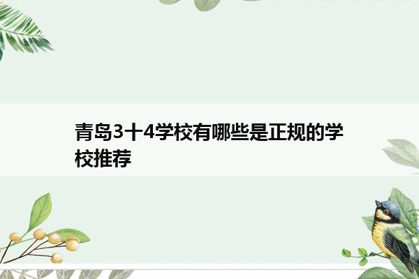 青岛3十4学校有哪些是正规的学校推荐      