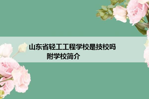 山东省轻工工程学校是技校吗           附学校简介