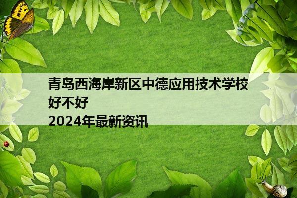 青岛西海岸新区中德应用技术学校好不好            2024年最新资讯