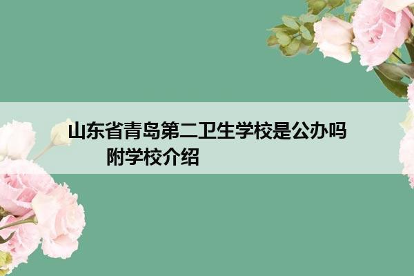 山东省青岛第二卫生学校是公办吗       附学校介绍